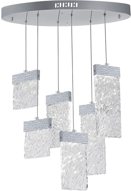 CWI 1090P24-6-269-O Carolina Pewter LED Multi Pendant Light Fixture