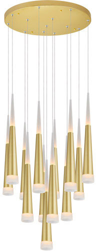 CWI Lighting 1103P20-13-602 Andes Contemporary Satin Gold LED Multi Hanging Lamp