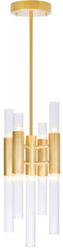 CWI Lighting 1120P8-9-602 Orgue Contemporary Satin Gold LED Mini Drop Ceiling Lighting