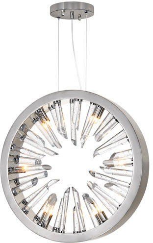 CWI Lighting 1142P20-6-613 Spiked Contemporary Polished nickel 3" Pendant Lamp