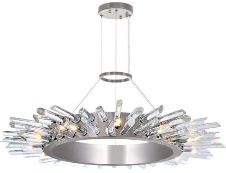 CWI Lighting 1170P32-12-613 Thorns Contemporary Polished nickel 32" Chandelier Light