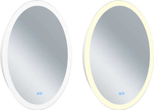 CWI 1234W22-O Agostino Contemporary Matte White LED Mirror