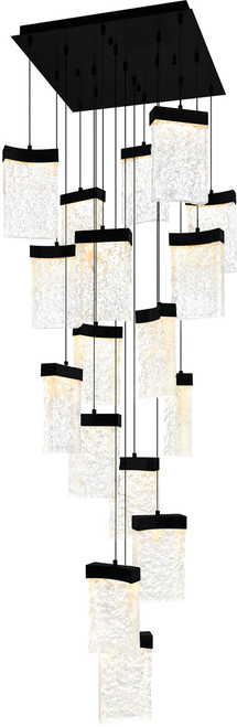 CWI Lighting 1587P24-17-101 Lava Contemporary Black LED Multi Hanging Lamp