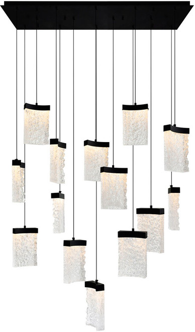 CWI Lighting 1587P48-14-101-RC Lava Contemporary Black LED Multi Pendant Light