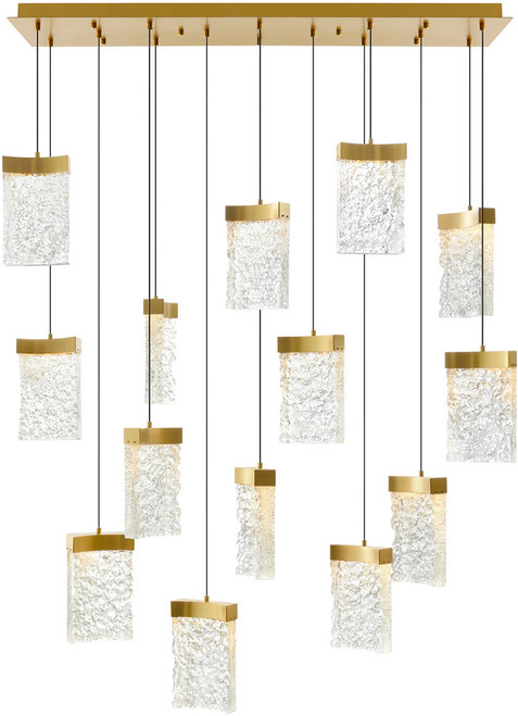 CWI Lighting 1587P48-14-624-RC Lava Modern Brass LED Multi Hanging Lamp