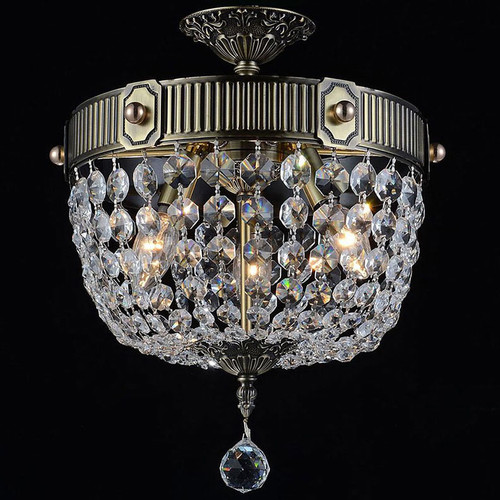 CWI 2048C13AB Brass Antique Brass 13" Flush Mount Lighting