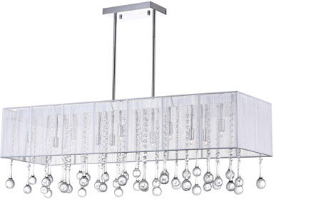 CWI Lighting 5005P40C(W-C) Water Drop Modern Chrome 40" Kitchen Island Light Fixture