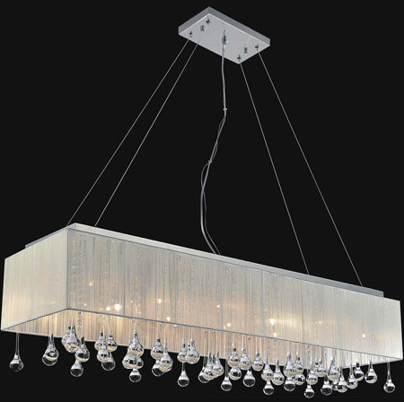 CWI Lighting 5005P48C(W-C) Water Drop Modern Chrome 48" Island Lighting