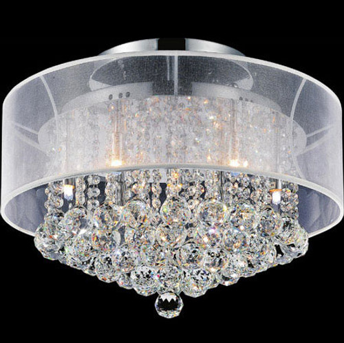 CWI Lighting 5062C20C (Clear + W) Radiant Crystal Chrome 20" Ceiling Light Fixture
