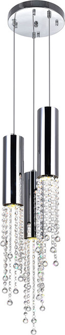 CWI 5081P10C-R Extended Chrome Halogen Multi Pendant Light Fixture