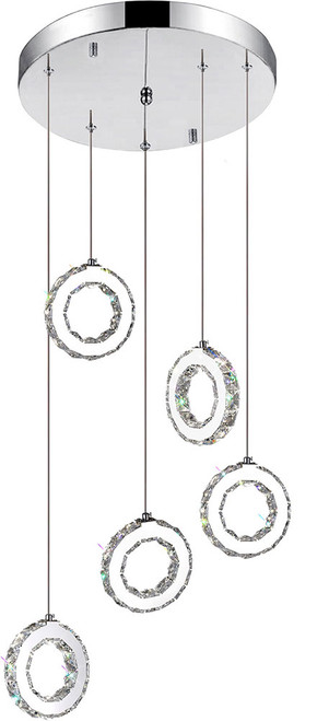 CWI 5417P20ST-R Ring Chrome LED Multi Pendant Light
