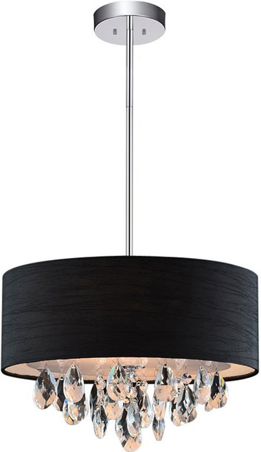 CWI 5443P18C (Black) Dash Chrome Drum Hanging Lamp