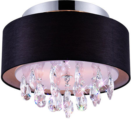 CWI Lighting 5443C14C (Black) Dash Crystal Chrome Flush Lighting