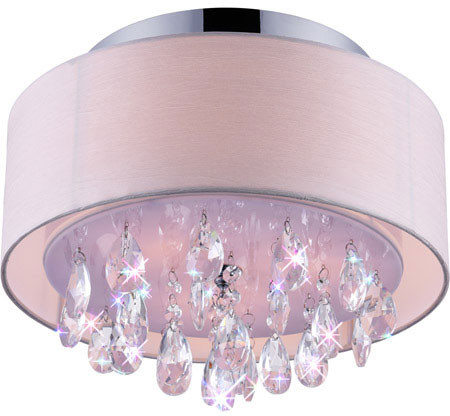 CWI Lighting 5443C14C (Off White) Dash Crystal Chrome Home Ceiling Lighting