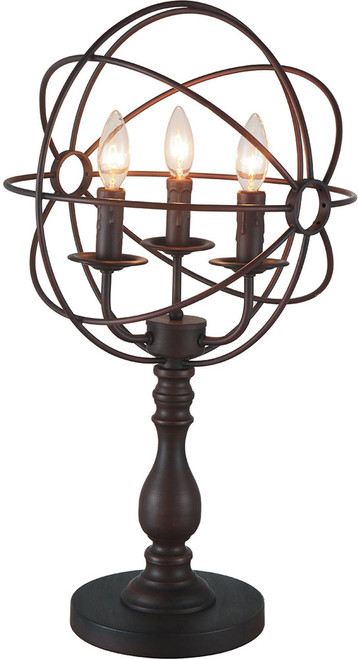 CWI 5464T14DB-3 Arza Contemporary Brown Side Table Lamp