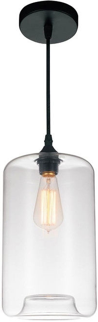 CWI 5553P7-Clear Glass Modern Black Mini Drop Lighting