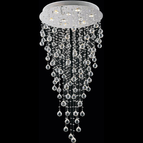 CWI 6601C24C(H:35) Rain Drop Chrome Halogen 24" Ceiling Light