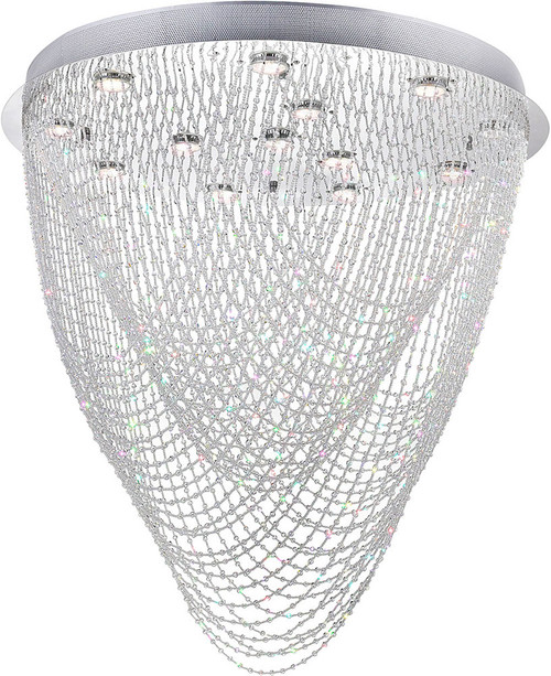 CWI 6614C32C-R (H:32) Wave Chrome Halogen 32" Ceiling Light Fixture