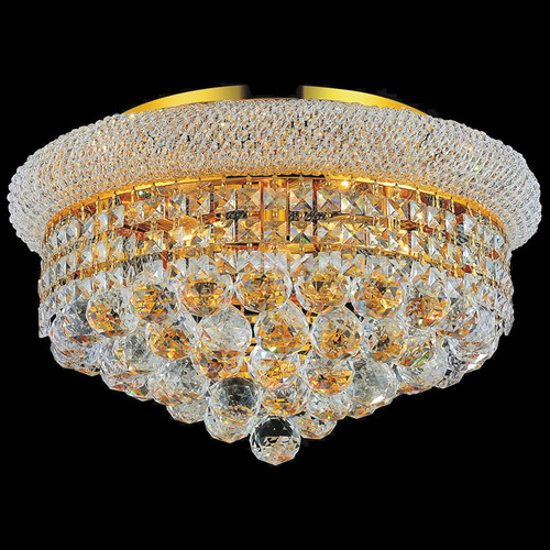 CWI 8001C18G Empire Gold 16" Flush Ceiling Light Fixture