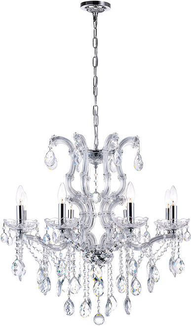 CWI 8312P28C-8 (Clear) Colossal Chrome Chandelier Light