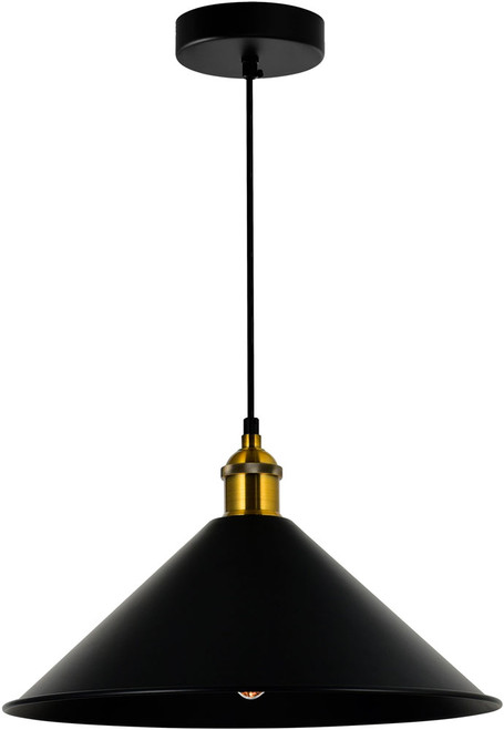 CWI Lighting 9605P14-1-101-B Brave Retro Black Pendant Lighting