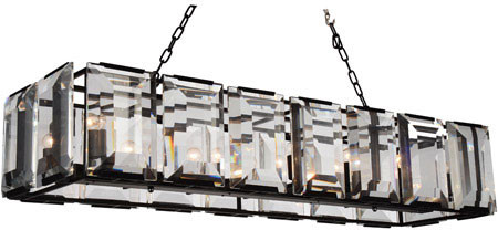 CWI Lighting 9860P55-14-101 Jacquet Modern Black 55" Kitchen Island Light Fixture