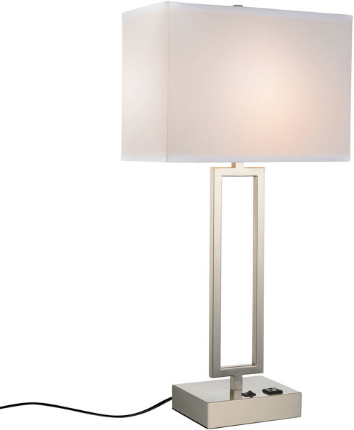 CWI Lighting 9915T14-1-606 Torren Contemporary Satin Nickel Lighting Table Lamp
