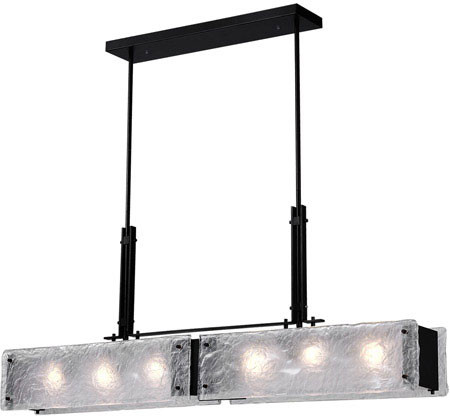 CWI Lighting 9973P45-6-101 Assunta Contemporary Black Island Light Fixture