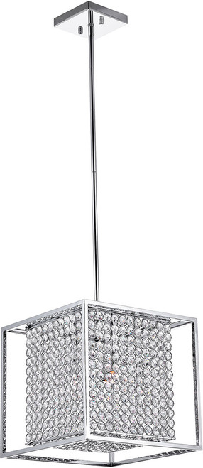 CWI QS8381P12C-S Cube Chrome Halogen 12" Hanging Lamp