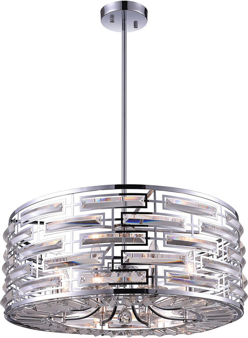 CWI 9975P25-8-601 Petia Chrome 25" Ceiling Light Pendant