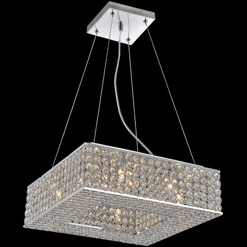 CWI QS8391P14C-S Dannie Chrome Halogen 14" Hanging Light Fixture