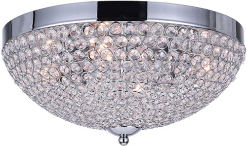 CWI QS8357C16C Globe Chrome Halogen 16" Ceiling Light Fixture