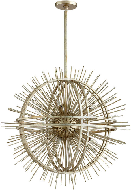 Cyan 06490 Saturn Burst Contemporary Silver Leaf Pendant Light