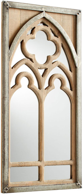 Cyan 09841 Carlita Modern Galvanized Metal and Natural Wood Wall Mirror