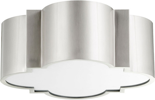 Cyan 10061 Wyatt Contemporary Satin Nickel Flush Mount Light Fixture