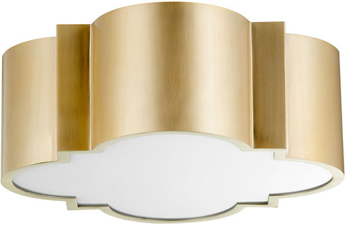 Cyan 10063 Wyatt Modern Aged Brass Flush Ceiling Light Fixture