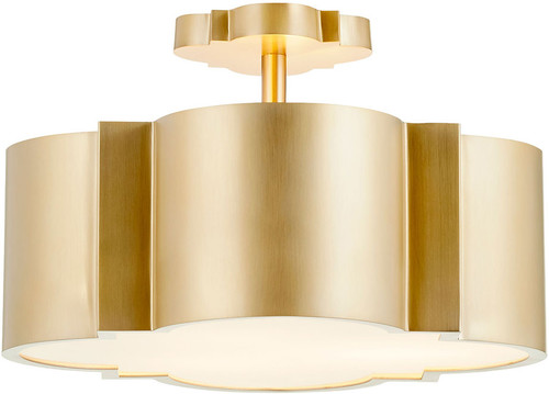 Cyan 10064 Wyatt Contemporary Aged Brass Flush Mount Ceiling Light Fixture