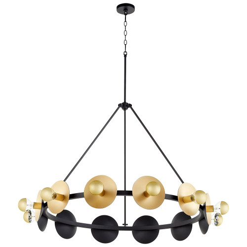 Cyan Design 10981 Artemis Modern Noir and Gold Leaf 42.5" Hanging Chandelier
