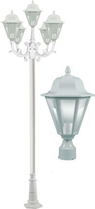 Dabmar GM1305S-LED16-W Daniella White LED Outdoor Pole Lighting Fixture