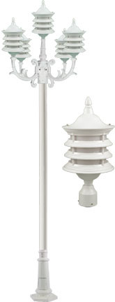 Dabmar GM1805-W Stephanie White Outdoor Pole Lighting Fixture