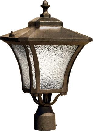 Dabmar GM212-DS Small Post Mount Dark Bronze Stone Exterior Lamp Post Light Top