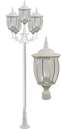 Dabmar GM3005-LED16-W Victoria White LED Outdoor Pole Lighting Fixture