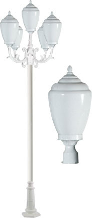 Dabmar GM4005-W Alisa White Outdoor Pole Lighting Fixture