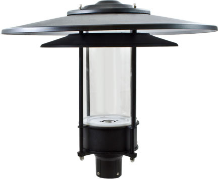 Dabmar GM510-B Large Hat Top Modern Black Exterior Lighting Post Light Top