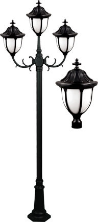 Dabmar GM5525-LED-B Showcase Black LED Outdoor Lamp Post Light Fixture