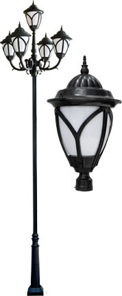 Dabmar GM7150-LED30-B Cast Aluminum Acorn Black LED Outdoor Lamp Post Light