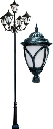 Dabmar GM7150-LED30-VG Cast Aluminum Acorn Verde Green LED Outdoor Lighting Post Light