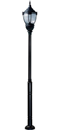 Dabmar GM8050-LED75-B Cast Aluminum Dark Top Acorn Black LED Exterior Pole Lighting Fixture