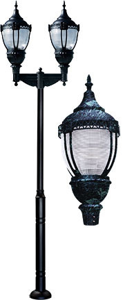 Dabmar GM8060-LED75-VG Cast Aluminum Dark Top Acorn Verde Green LED Outdoor Post Lighting