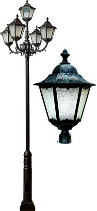 Dabmar GM8150-LED30-VG Cast Aluminum Lantern Verde Green LED Outdoor Post Light Fixture